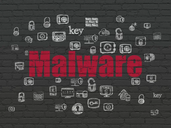 Datenschutz-Konzept: Malware auf dem Hintergrund der Wand — Stockfoto