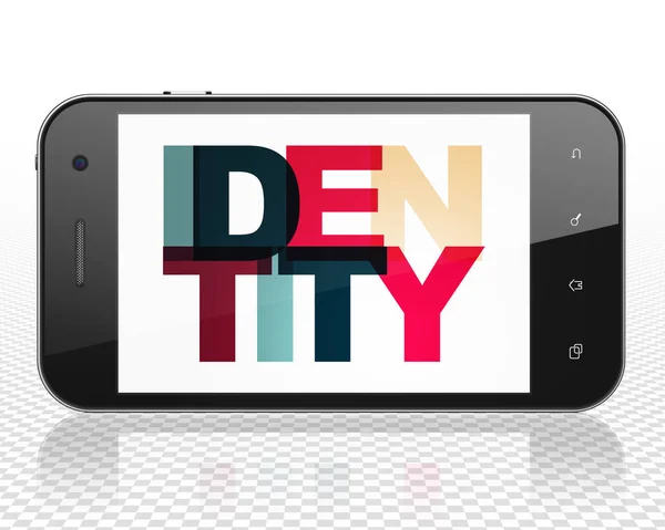 Concetto di sicurezza: Smartphone con identità in mostra — Foto Stock