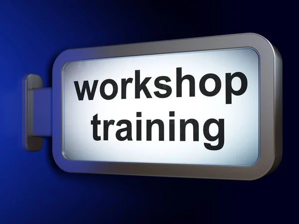 Onderwijs concept: Workshop opleiding op billboard achtergrond — Stockfoto