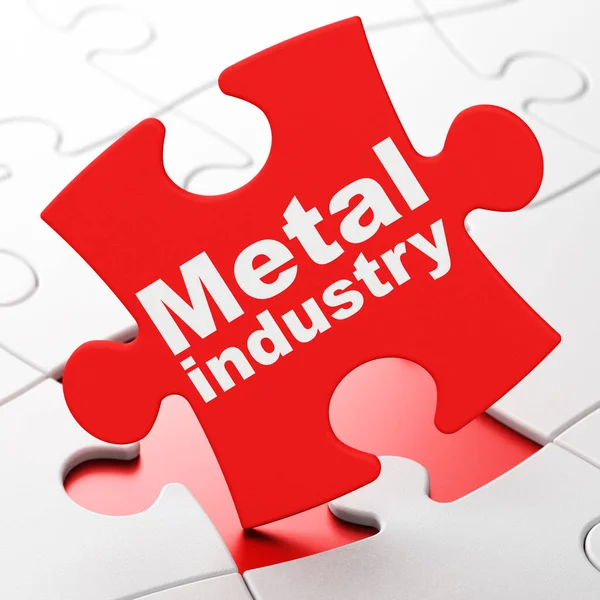 Koncept odvětví: průmysl kovů na pozadí puzzle — Stock fotografie