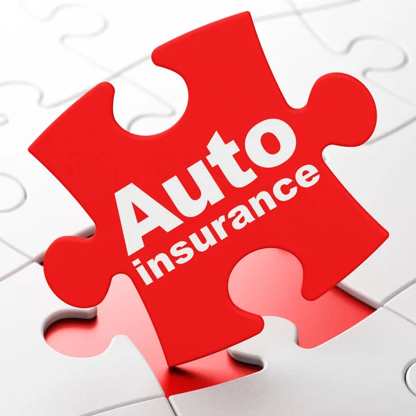 Insurance concept: Auto Insurance on puzzle background — Stock Photo, Image