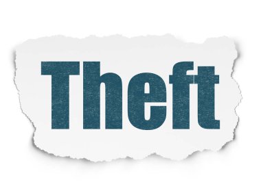 Gizlilik kavramı: hırsızlık yırtılmış Kağıt arka plan üzerinde