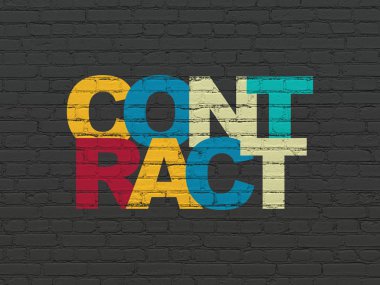 İş kavramı: sözleşme duvar arka plan üzerinde