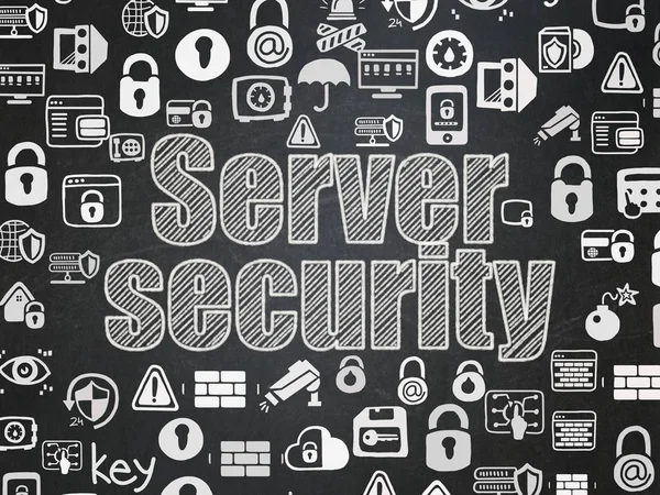 Concetto di sicurezza: sicurezza del server sullo sfondo del consiglio scolastico — Foto Stock