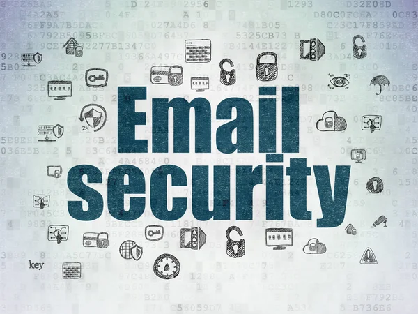 Концепция безопасности: Безопасность электронной почты на фоне цифровых документов — стоковое фото