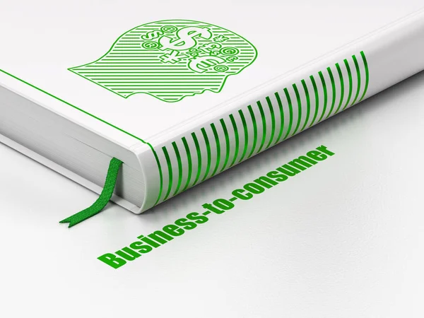 Finance koncept: bok huvud med finans Symbol, Business-to-consumer på vit bakgrund — Stockfoto