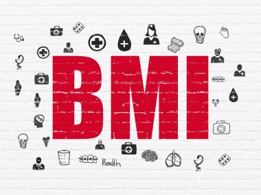 Sağlık konsepti: Duvarda BMI