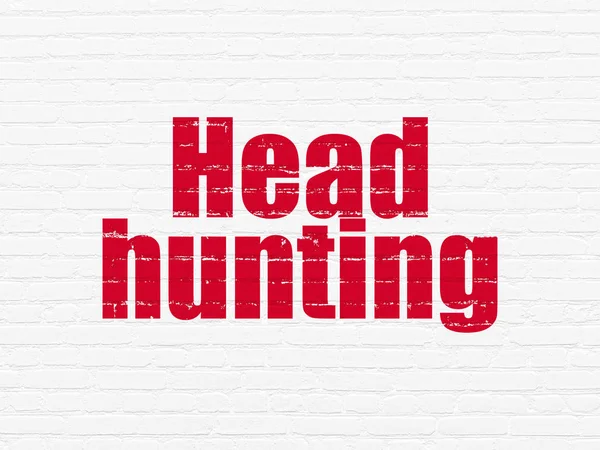 Obchodní koncept: Head Hunting na pozadí zdi — Stock fotografie