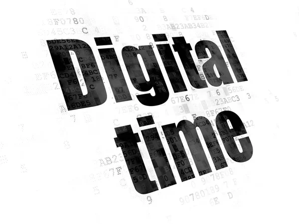 Concepto de tiempo: Tiempo digital sobre fondo digital —  Fotos de Stock