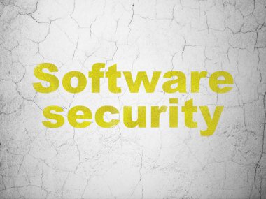 Emniyet konsepti: yazılım güvenlik duvarı arka plan üzerinde