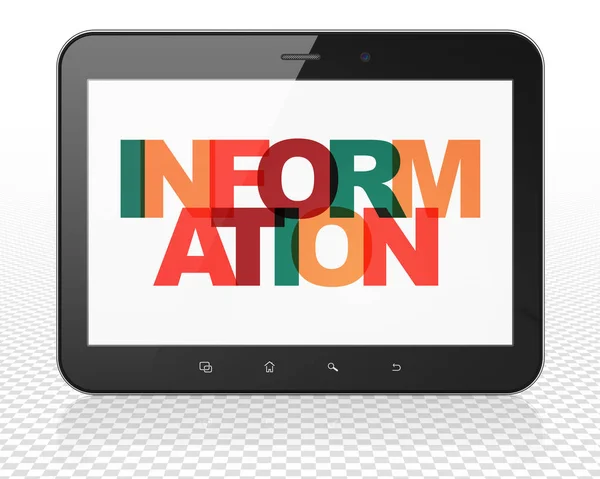 Information concept: Tablet Pc Computer with Information on  display — Stock Photo, Image