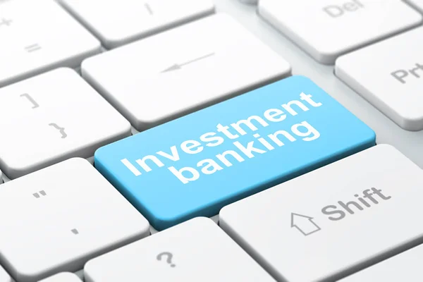 Concept d'argent : Investment Banking sur fond de clavier d'ordinateur — Photo