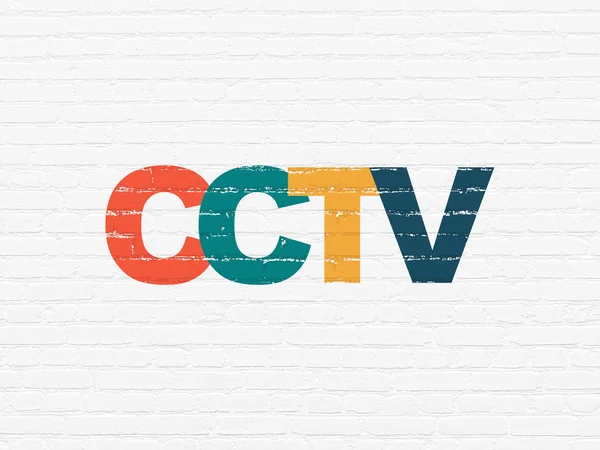 보안 개념: 벽 배경에 Cctv — 스톡 사진