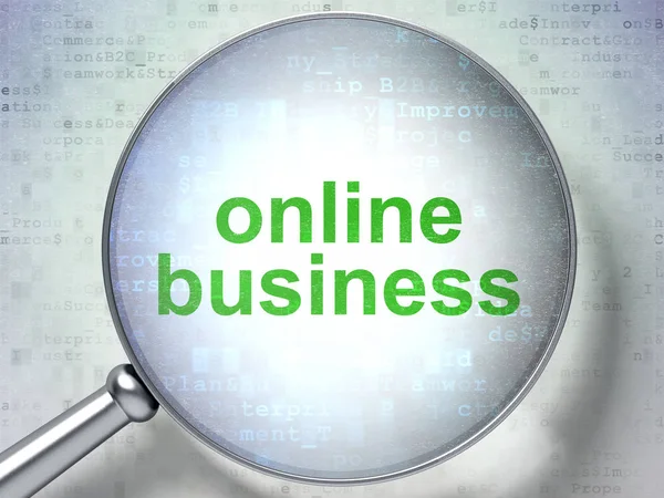 Concetto finanziario: Business online con vetro ottico — Foto Stock