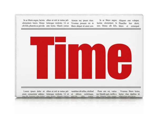 Concepto de línea de tiempo: titular del periódico Time — Foto de Stock