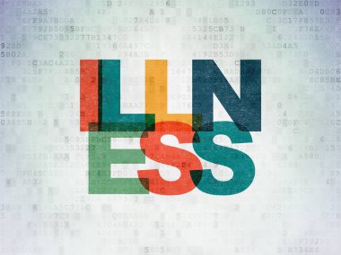 Sağlık kavramı: hastalık dijital veri kağıt arka plan üzerinde