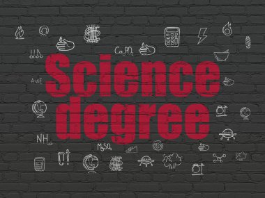 Bilim kavramı: bilim derecesi duvar arka plan üzerinde