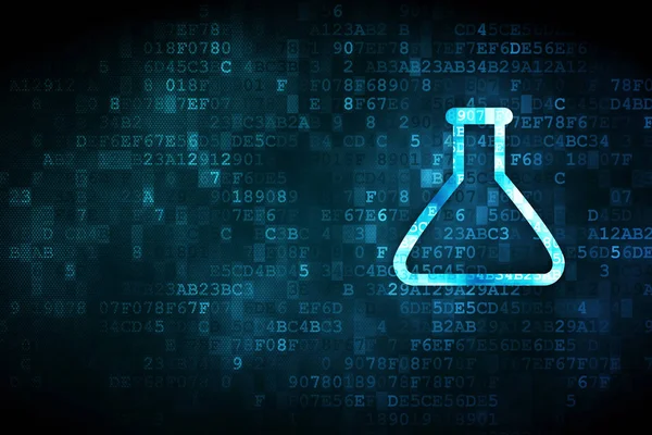 科学概念︰ 数字背景上的瓶 — 图库照片