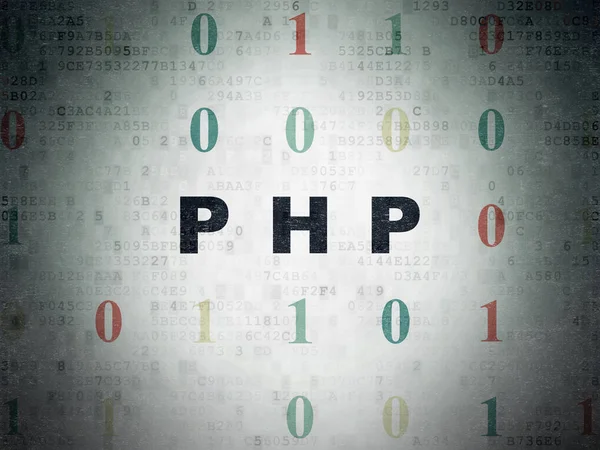 Programlama kavramı: dijital veri kağıt arka plan üzerinde Php