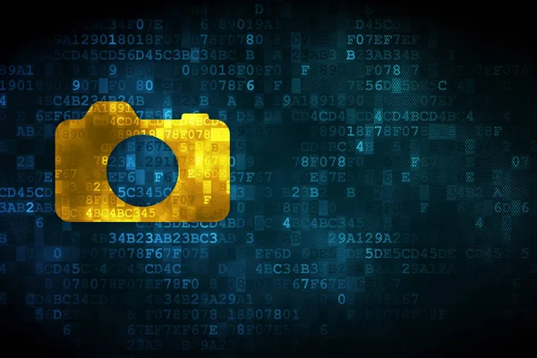 tatil kavramı: dijital arka plan üzerinde fotoğraf makinesi