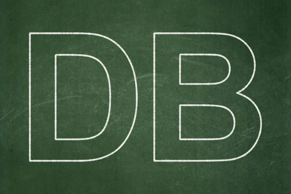 Stock market indexes concept: DB on chalkboard background — Stock Photo, Image