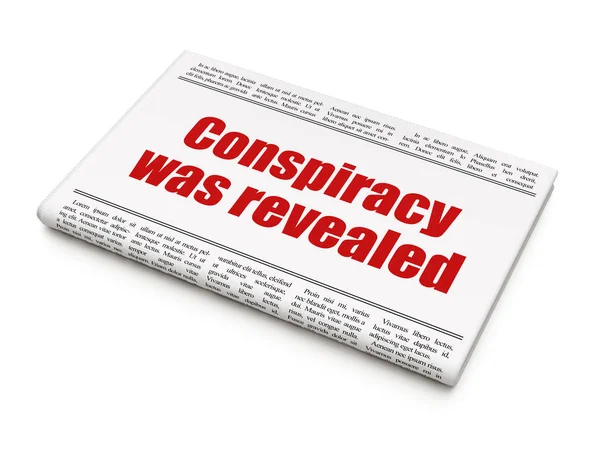 Concepto político: el titular del periódico Conspiración fue revelada — Foto de Stock