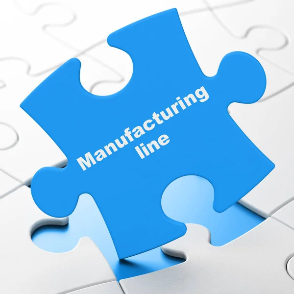 Manufacuring concept: productie lijn op de achtergrond van de puzzel — Stockfoto