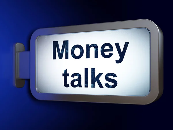 Bedrijfsconcept: Money Talks op billboard achtergrond — Stockfoto