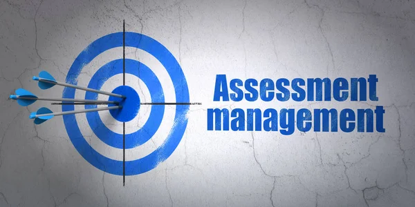 Finance concept: target and Assessment Management on wall background — Stock Photo, Image