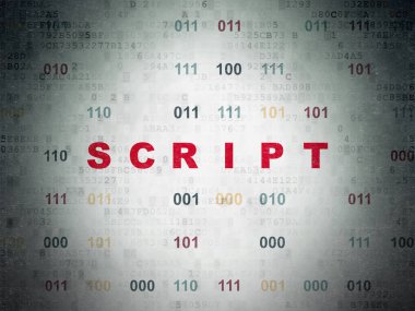 Veritabanı kavramı: dijital veri kağıt arka plan üzerinde Script