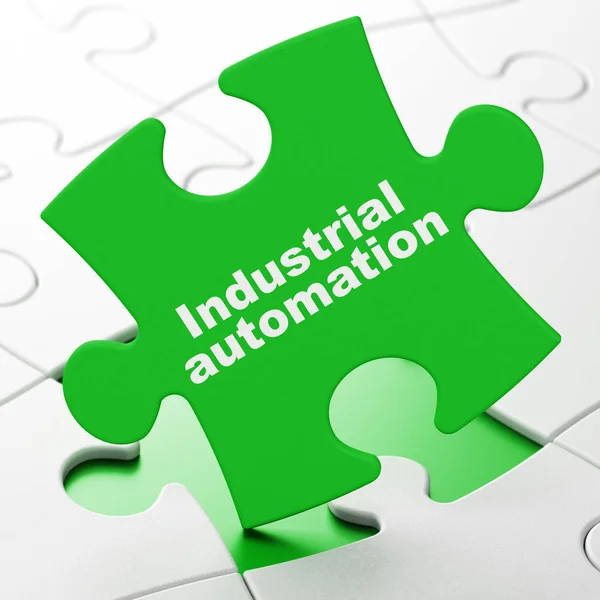 Industrie concept: industriële automatisering op puzzel achtergrond — Stockfoto