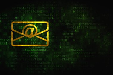 iş kavramı: dijital arka plan üzerinde e-posta