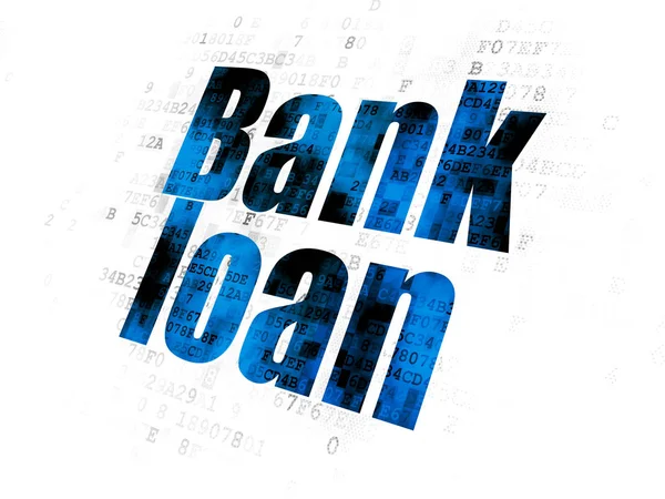 Koncepcja waluty: kredyt bankowy na tle Digital — Zdjęcie stockowe