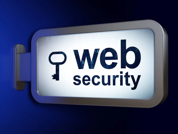 Datenschutz-Konzept: Web-Sicherheit und Schlüssel auf Werbetafel Hintergrund — Stockfoto
