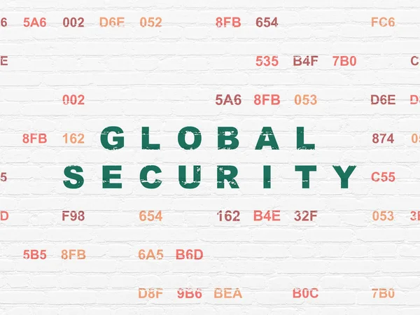 Protection concept: Global Security on wall background