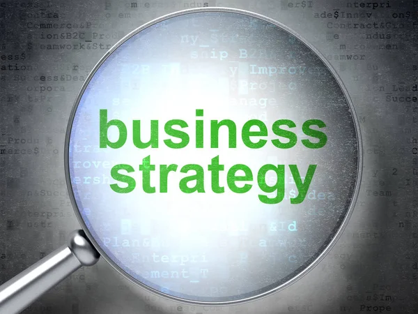 Business concept: Business Strategy con vetro ottico — Foto Stock