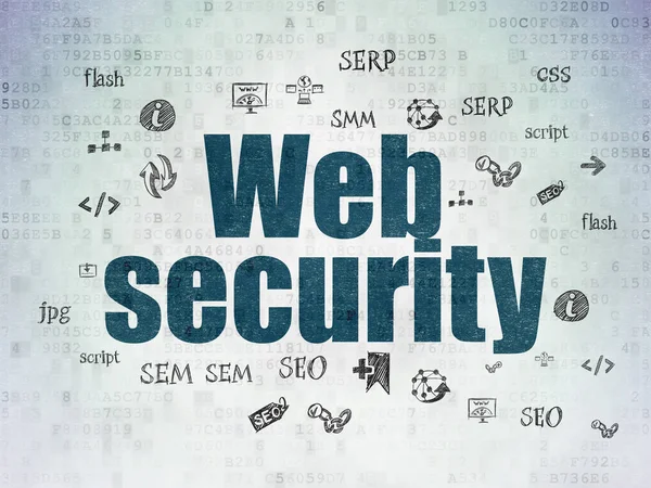 Web design koncept: Web Security på Digital Data Paper baggrund - Stock-foto