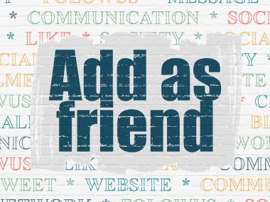 Sosyal medya kavramı: duvar arka plan arkadaş olarak ekle