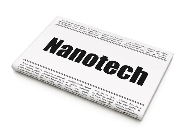 Conceito de ciência: manchete de jornal Nanotech — Fotografia de Stock