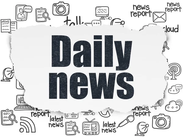 News concept: Daily News on Torn Paper background — Stock Photo, Image