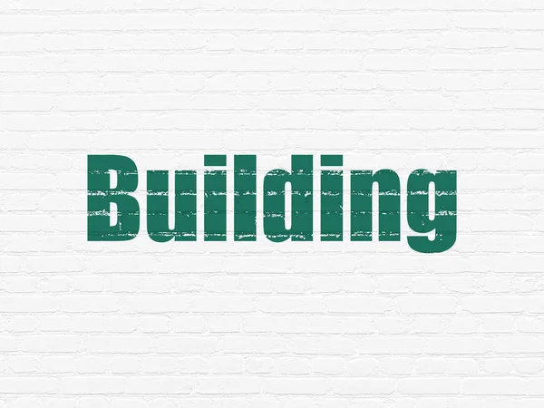 Construction concept: Building on wall background — Stock Photo, Image