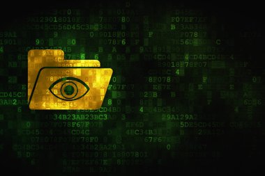 iş kavramı: dijital arka plan üzerinde göz ile klasör