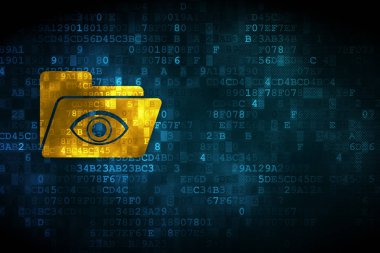 iş kavramı: dijital arka plan üzerinde göz ile klasör