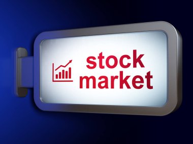 Ekonomi kavramı: borsa ve büyüme grafik üzerinde billboard arka plan