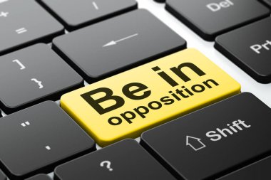 Politika kavramı: muhalefet bilgisayar klavye arka plan üzerinde olması