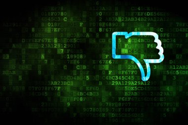 sosyal network kavramı: dijital arka başparmak aşağı
