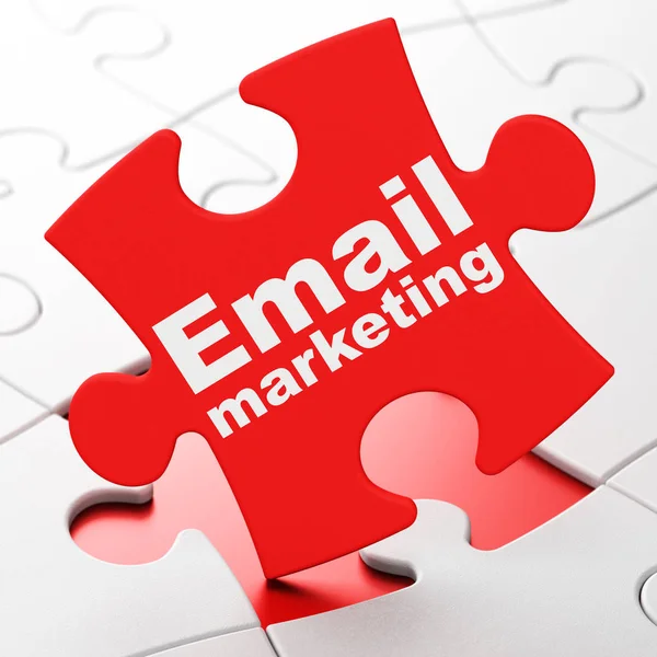 Financiën concept: E-mailmarketing op puzzel achtergrond — Stockfoto