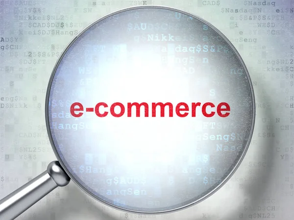 Business concept: E-commerce con vetro ottico — Foto Stock