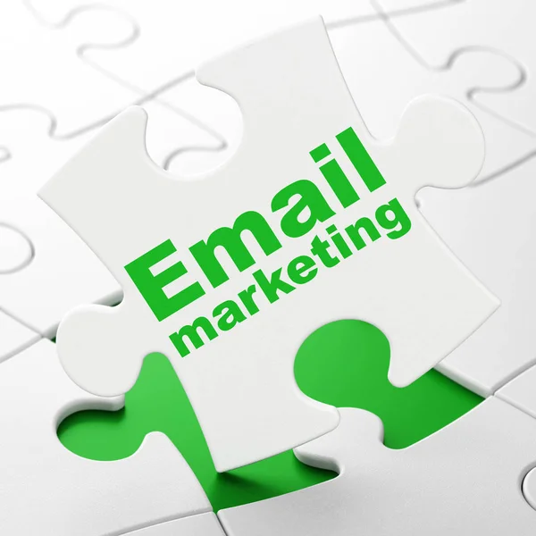 Financiën concept: E-mailmarketing op puzzel achtergrond — Stockfoto