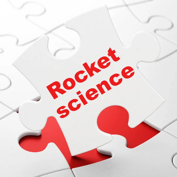 Наукова концепція: Ракетна наука на фоні головоломки — стокове фото